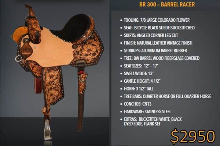 Barrel Racer - Best Ever Saddles - Custom Tooled