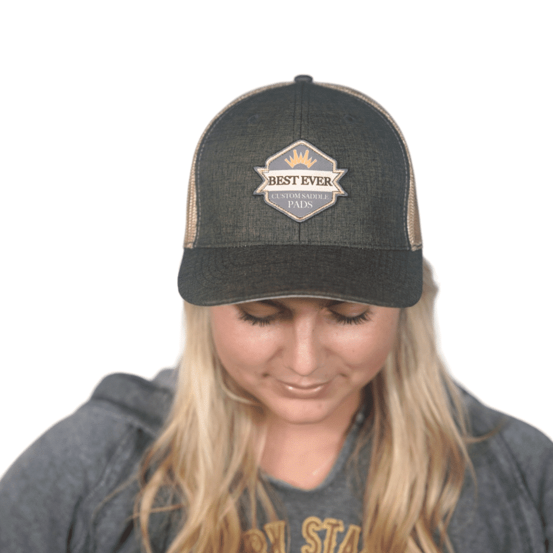 Heather charcoal tan mesh hat