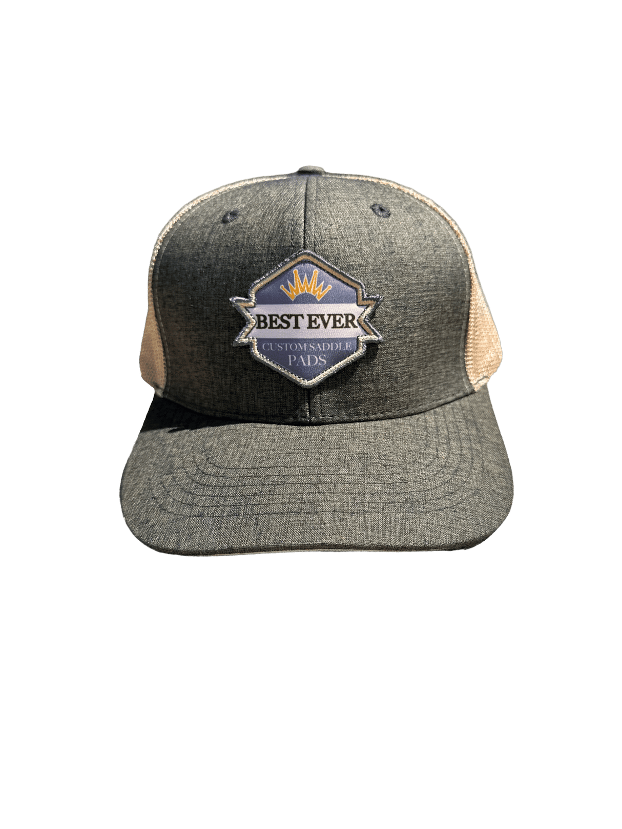 Heather charcoal tan mesh hat