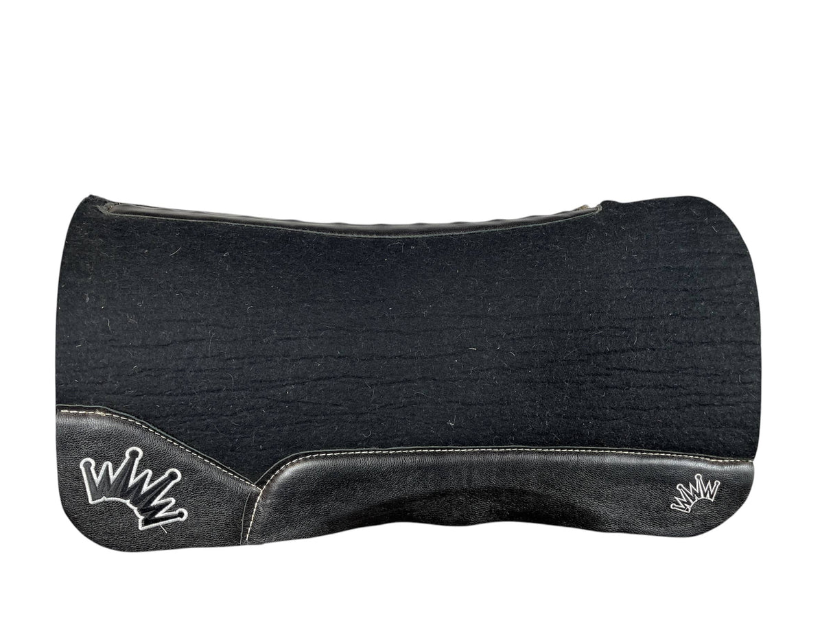 32x32 1.25" Kush Black Wool Petite Open Wither Saddle Pad (#110571)