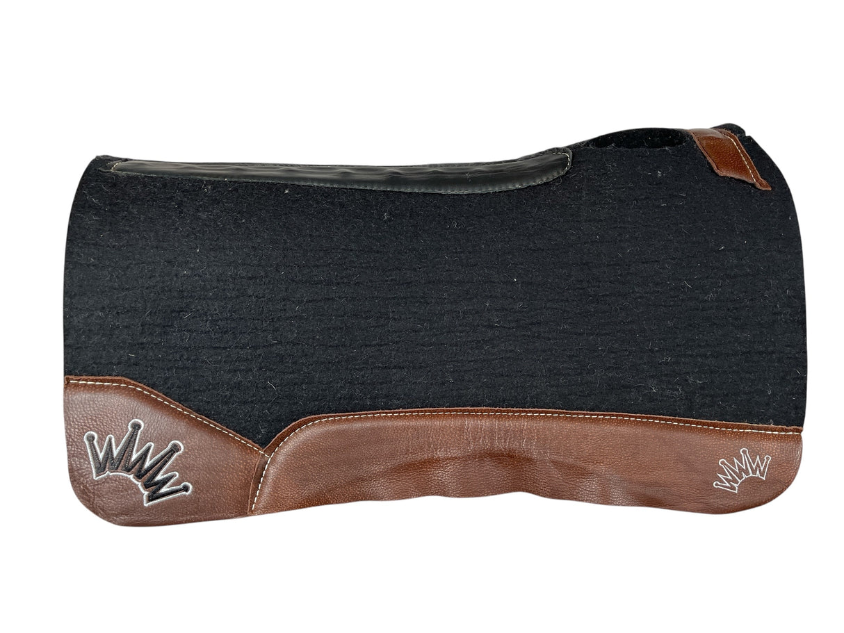 32x32 1.25" Kush Black Wool Saddle Pad (#110705)