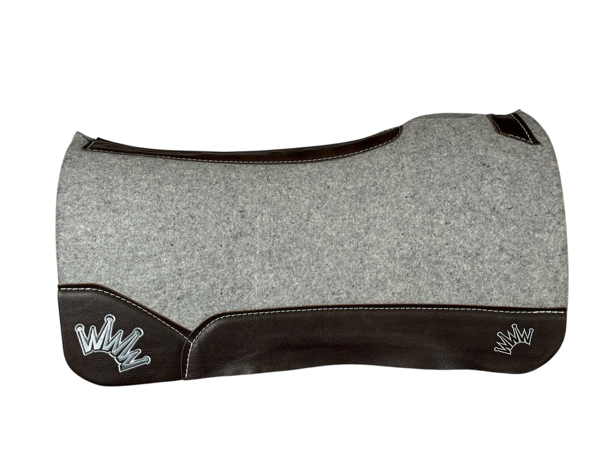 32x32 3/4" Kush Gray Wool Deep Contour Saddle Pad (#110717)