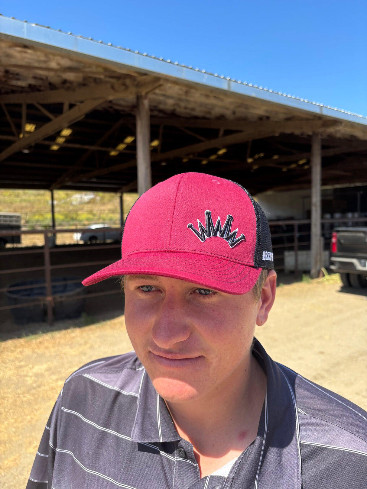Trucker Hat Maroon Black Crown