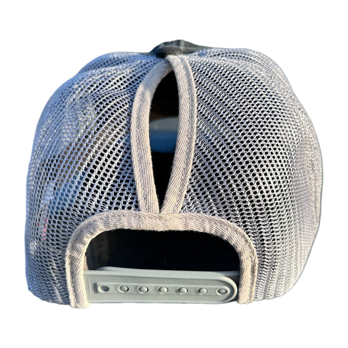 Trucker Hat High Pony Distressed Gray