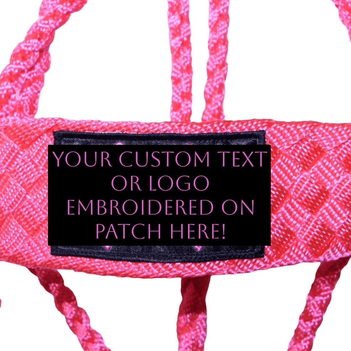 pink black custom mule tape halter