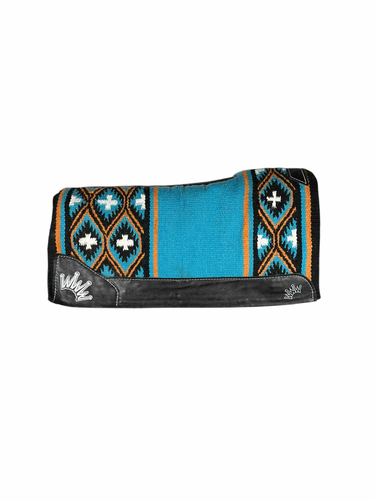 34x36 1" Kush Sequoyah Teal Black Orange Navajo Saddle Pad (#133879)