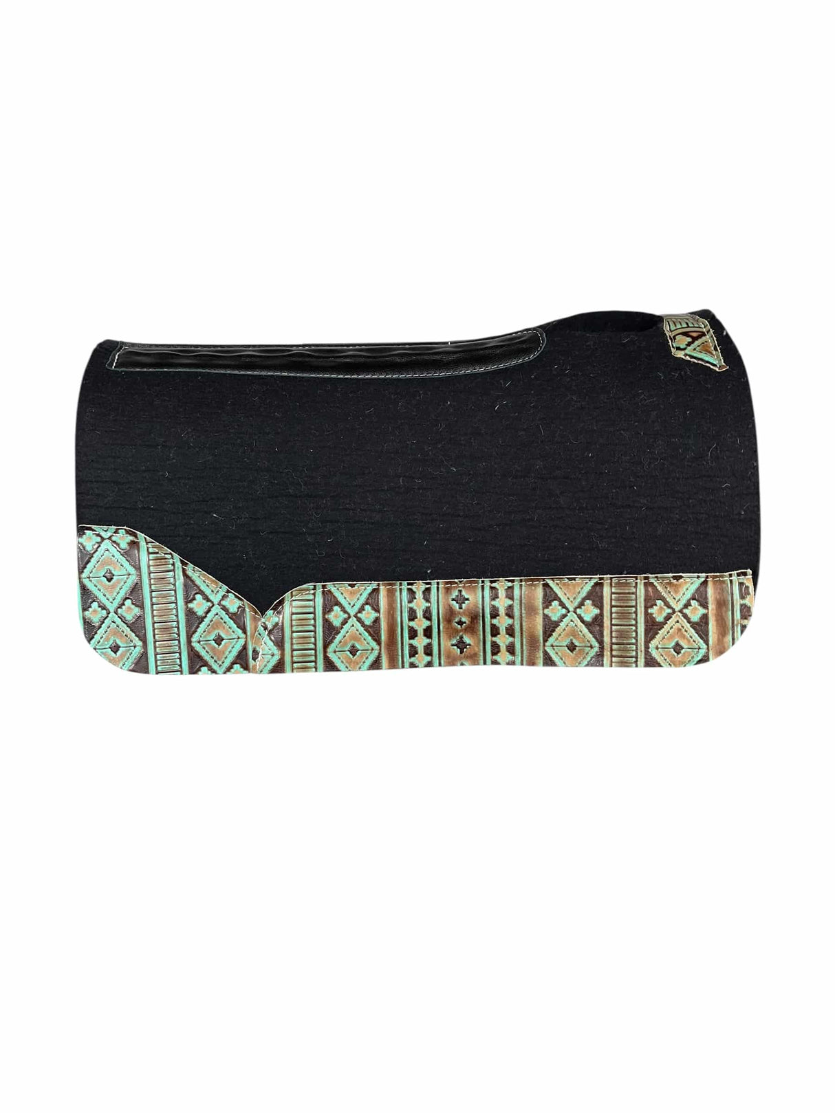 Black Kush Saddle Pad with Turquoise Navajo (#124518)
