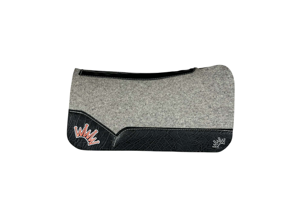 28x28 3/4" Kush Gray Wool Open Petite Saddle Pad (#111462)