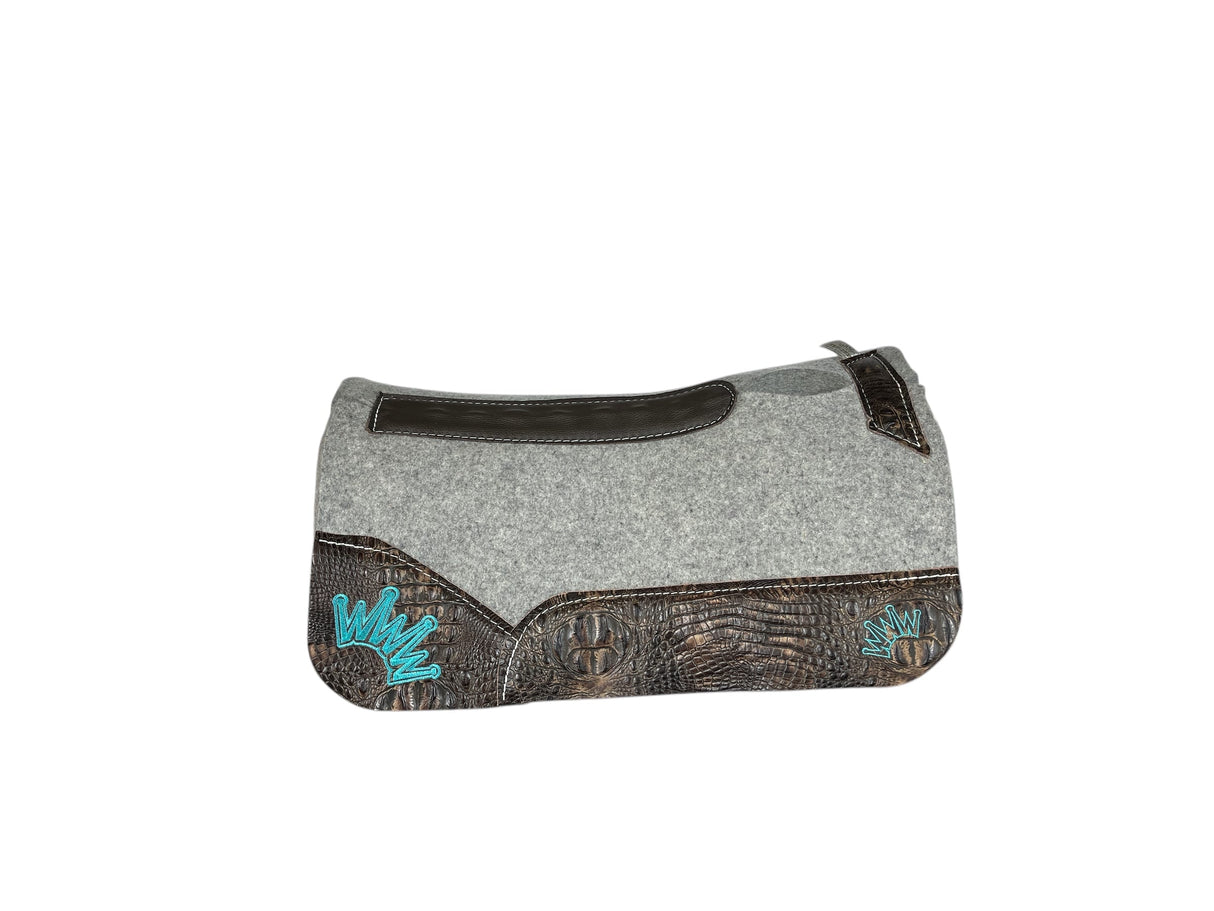 25x25 1" Kush Gray Wool PONY Saddle Pad (#111761)