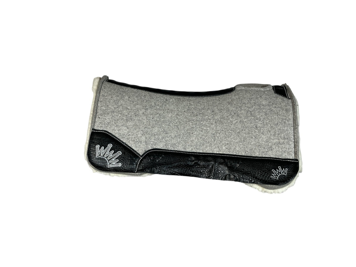 32x32 1" Kush Gray Wool Fleece Deep Contour Saddle Pad (#111800)