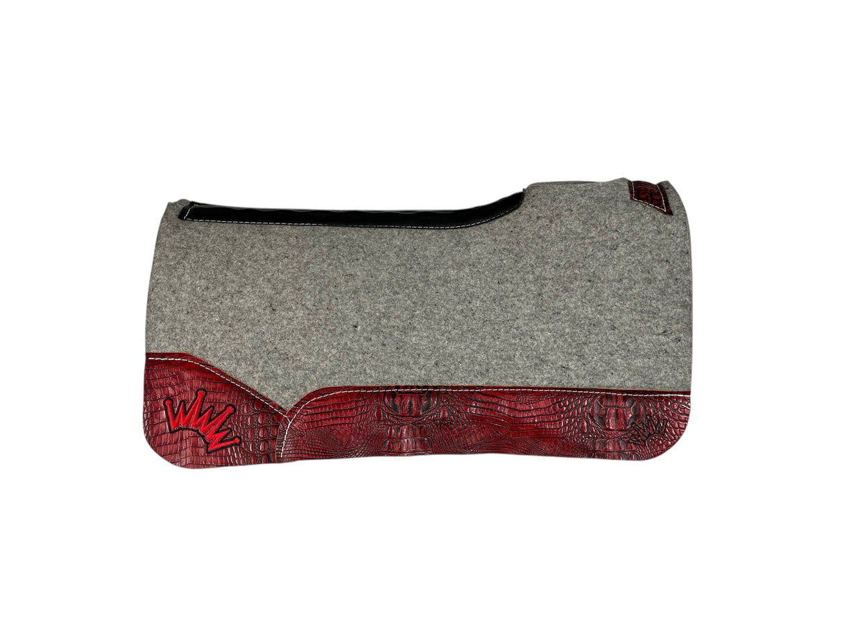 32x32 1" Kush Gray Wool GOOSENECK Saddle Pad (#112283)