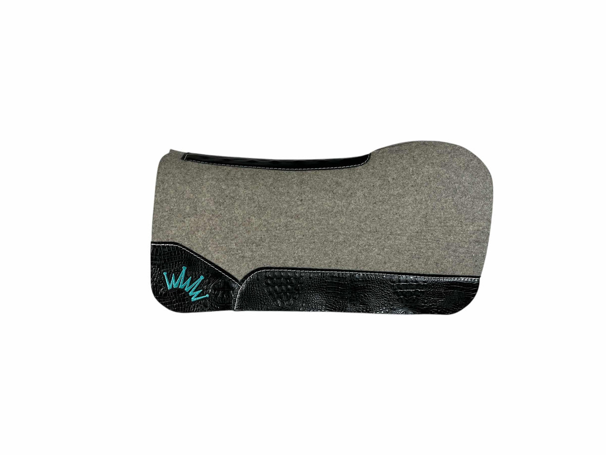 32x32 3/4" Kush Gray Wool Extended Open Wither Saddle Pad (#112353)
