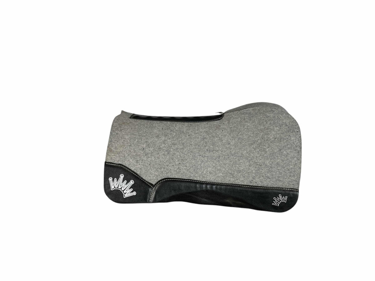 32x32 1" Kush Gray Wool Open Extended Wither Saddle Pad (#112820)