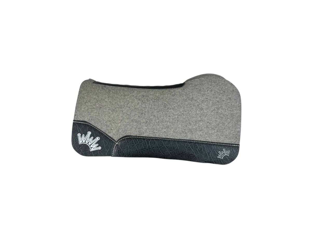 32x32 1" Kush Gray Wool OPEN EXTENDED WITHER Saddle Pad (#113240)