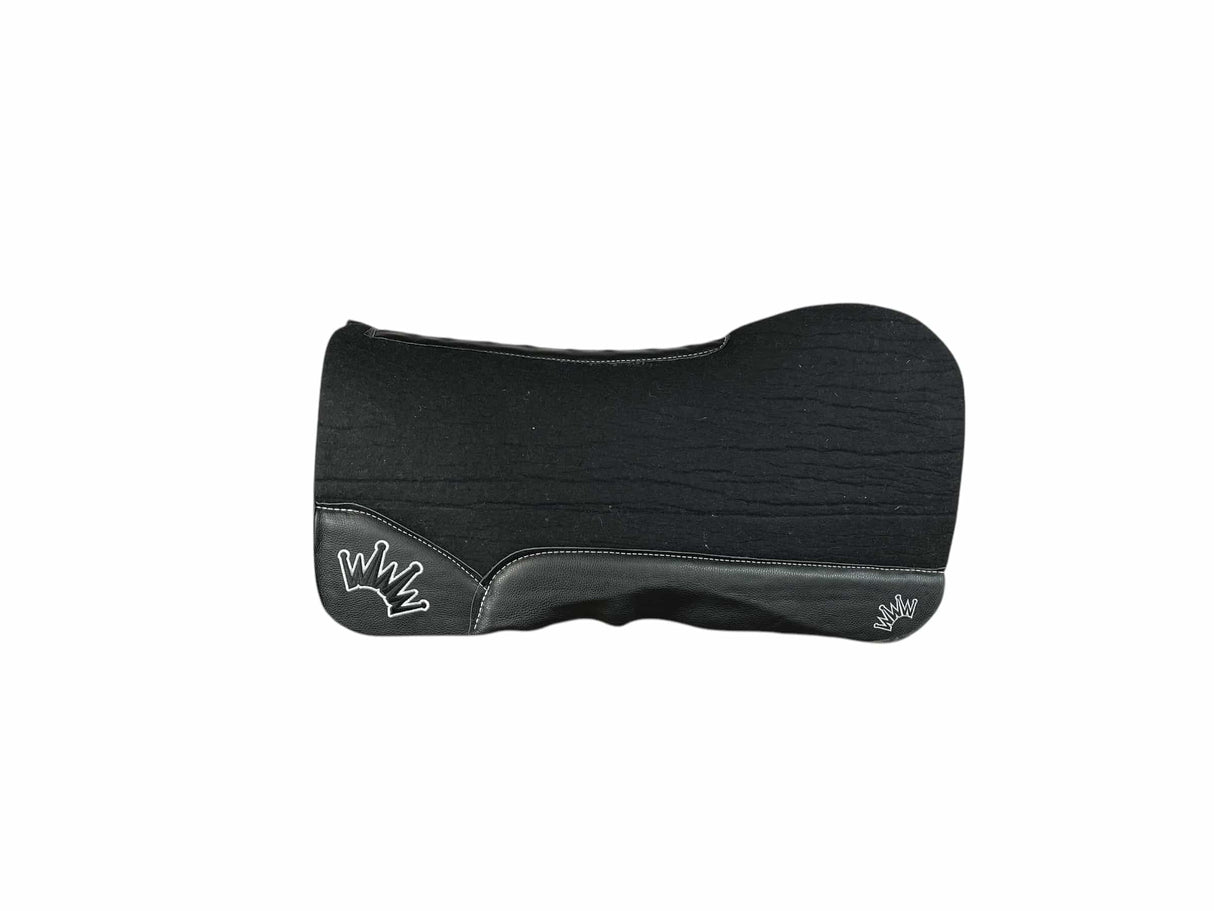 32x32 1.25" Kush Black OPEN EXTENDED WITHER Wool Saddle Pad (#113313)