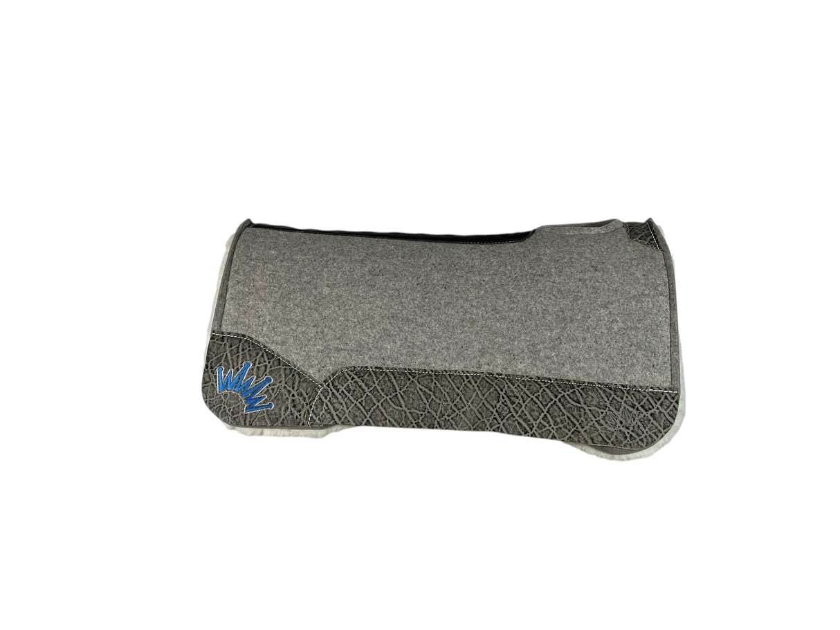 32x32 1" Kush Gray Wool Fleece Saddle Pad (#113325)