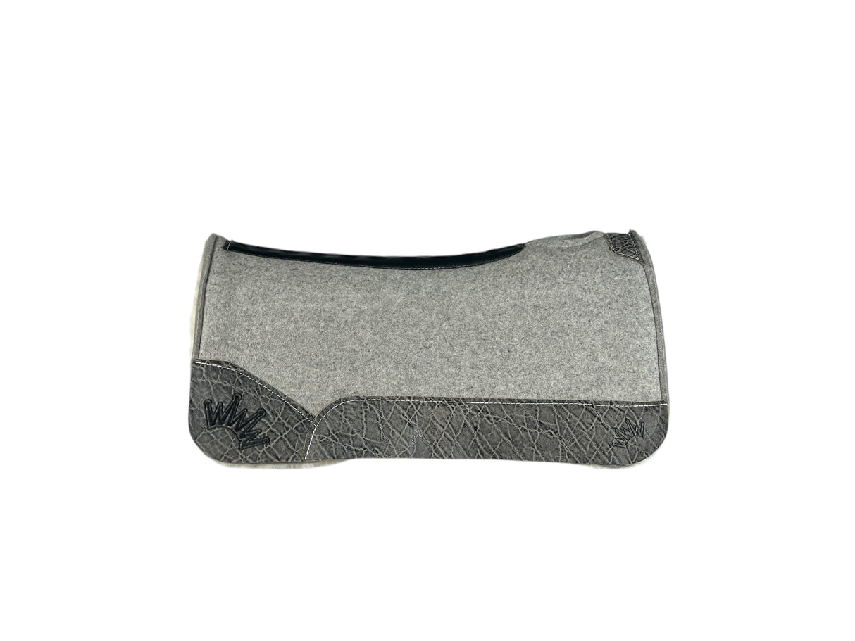 32x32 3/4" Gray Kush Fleece DEEP CONTOUR Saddle Pad (#113405)