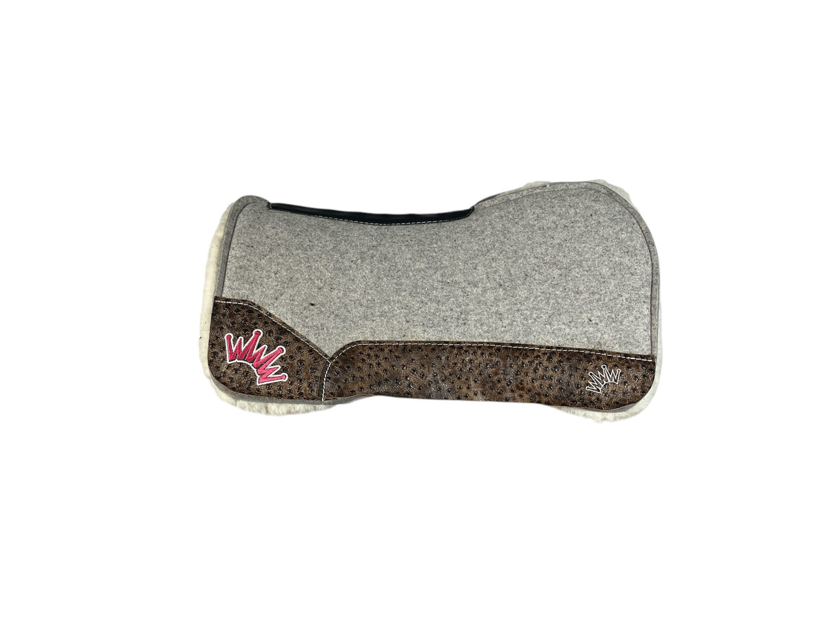 30x30 1" Gray Kush Fleece OPEN EXTENDED WITHER Saddle Pad (#113422)