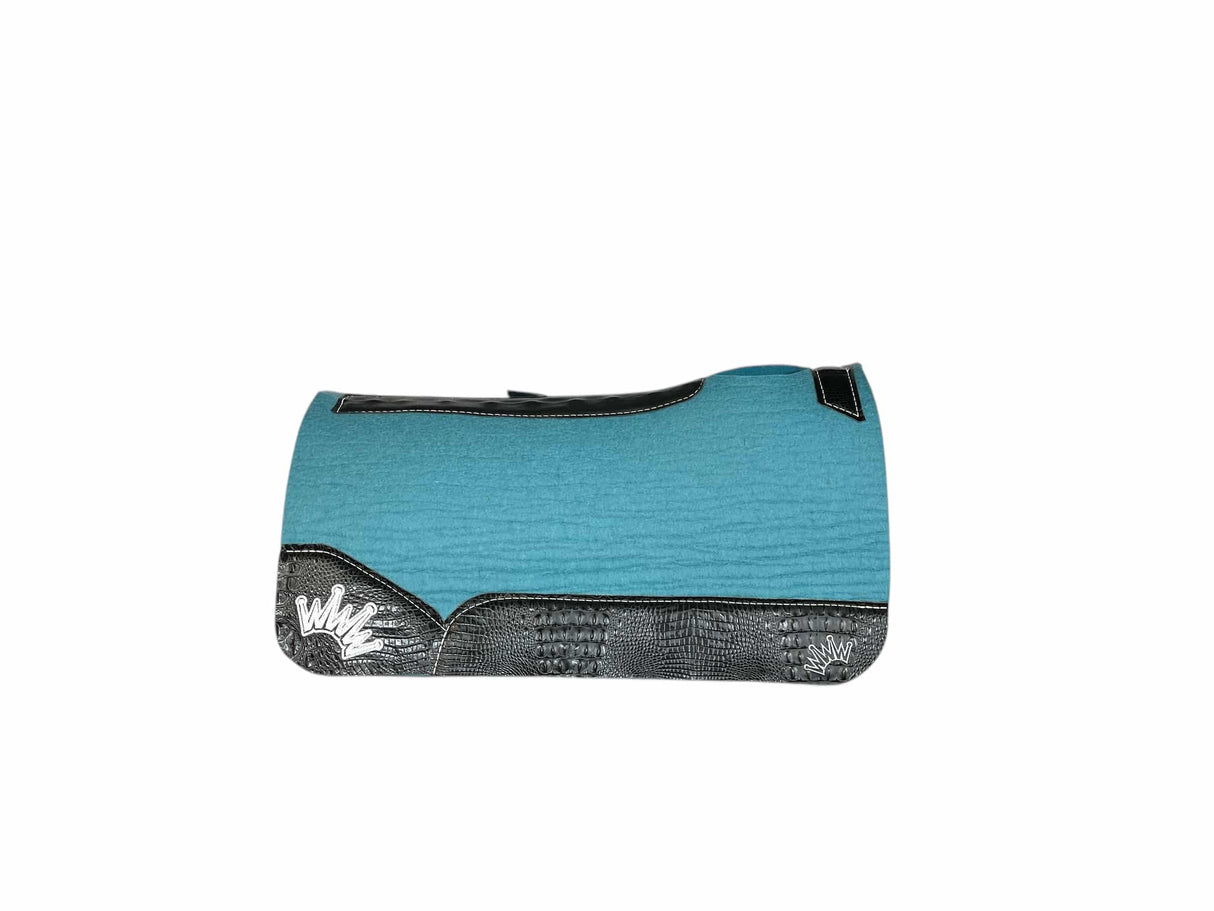 30x30 1" Turquoise Kush Wool Saddle Pad (#114165)