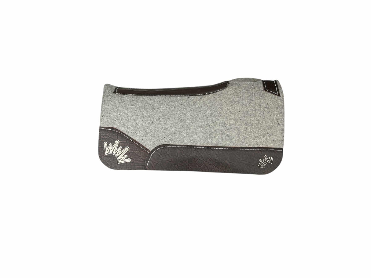 28x28 3/4" Kush Gray Wool Deep Contour Saddle Pad (#114326)