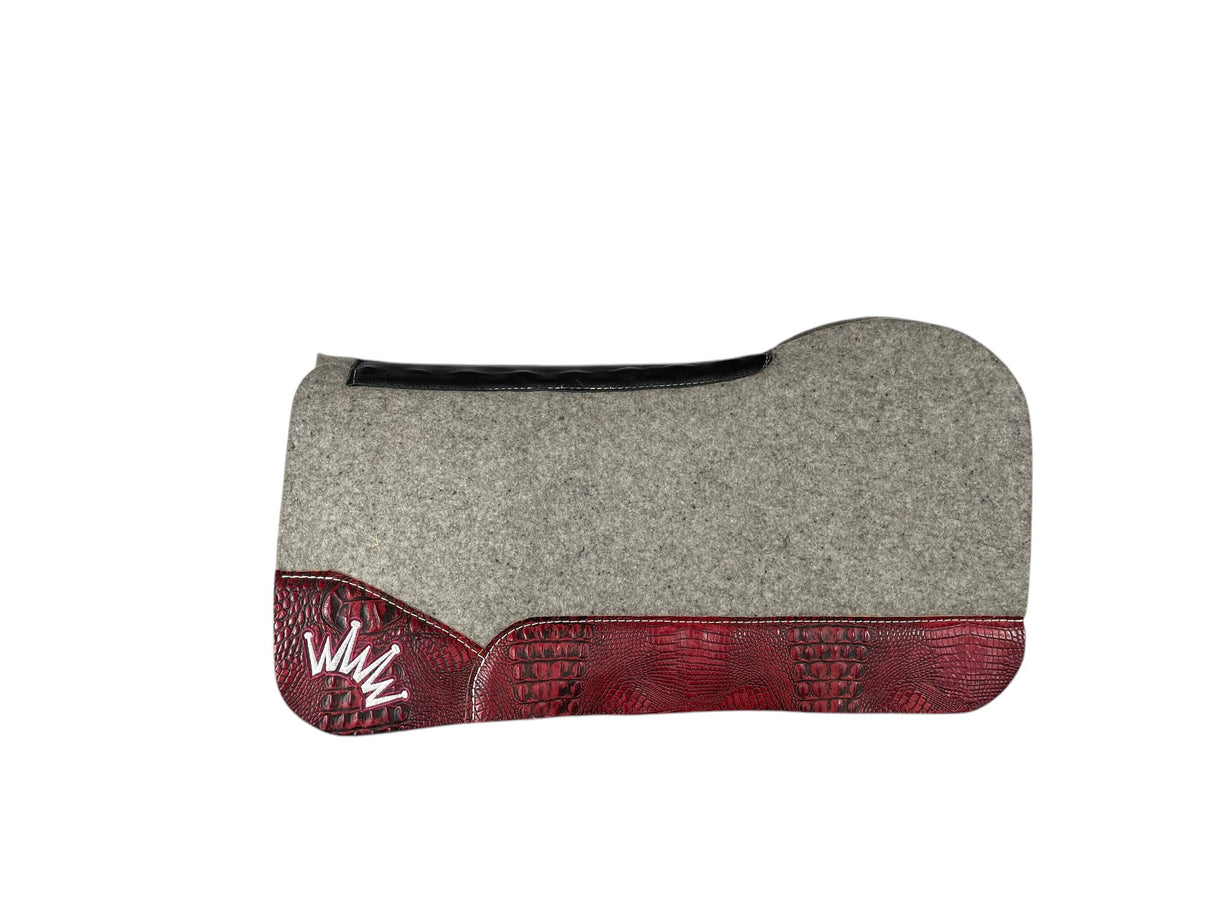 32x32 1" Kush Gray Wool Open Extended Wither Saddle Pad (#115737)