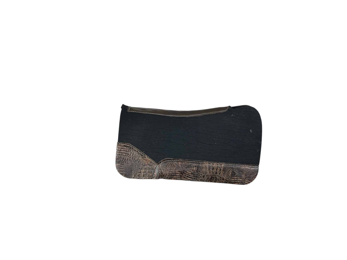 28x28 3/4" Black Kush Wool Open Petite Wither Saddle Pad (#116661)