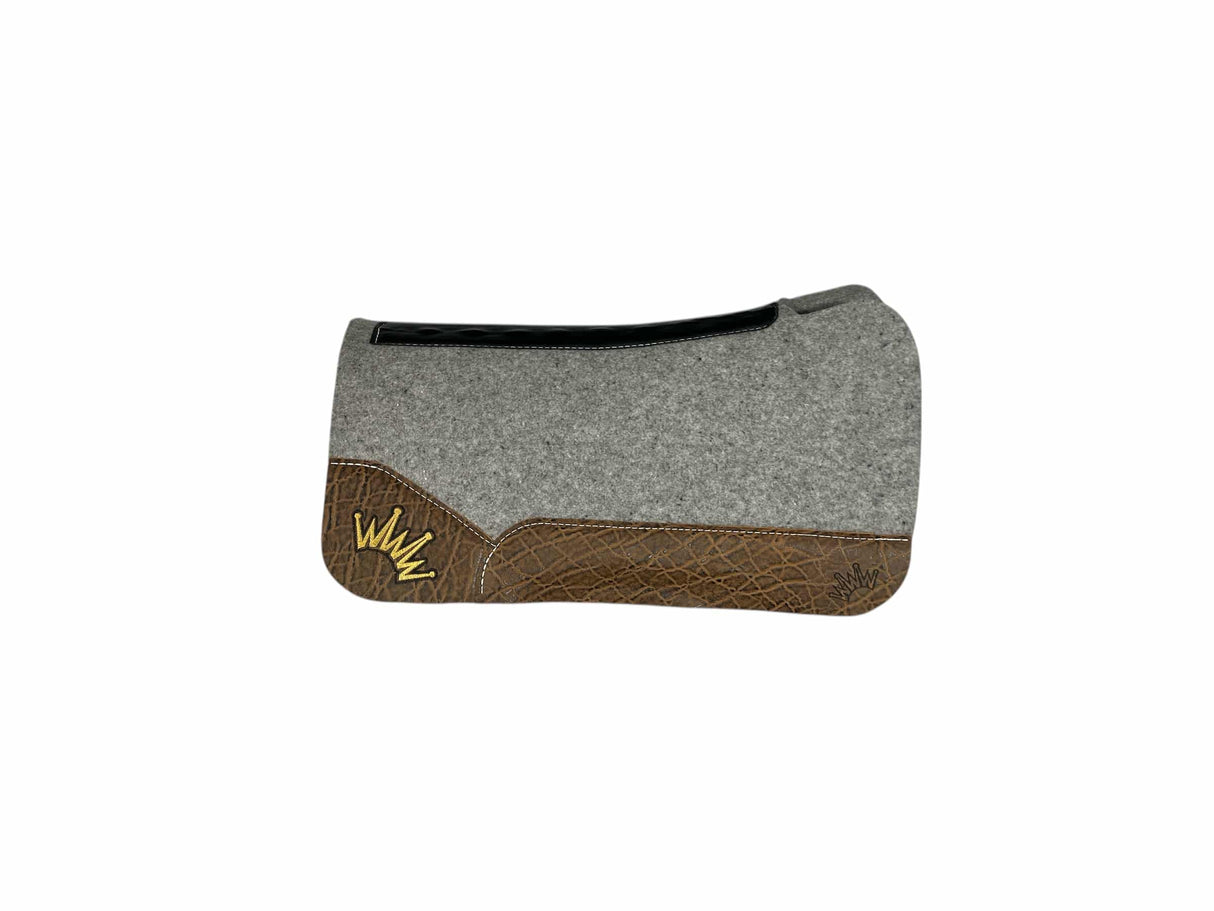 28x28 3/4" Kush Gray Wool Open Petite Wither Saddle Pad (#119579)