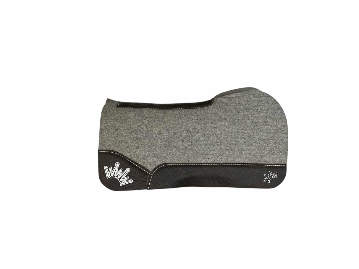 30x30 1.25" Kush Gray Wool Open Extended Wither Saddle Pad (#119844)