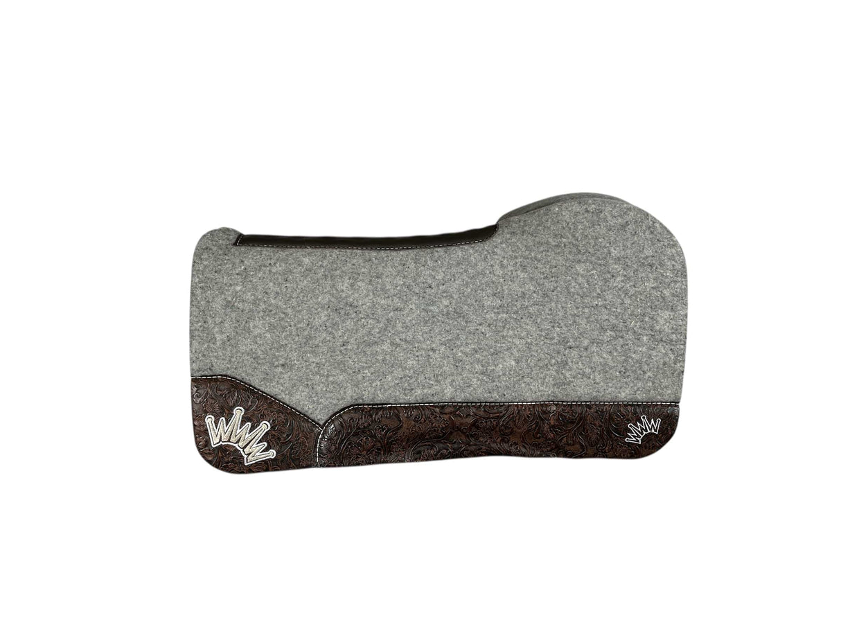 32x32 1" Kush Gray Wool Open Extended Wither Saddle Pad (#120771)