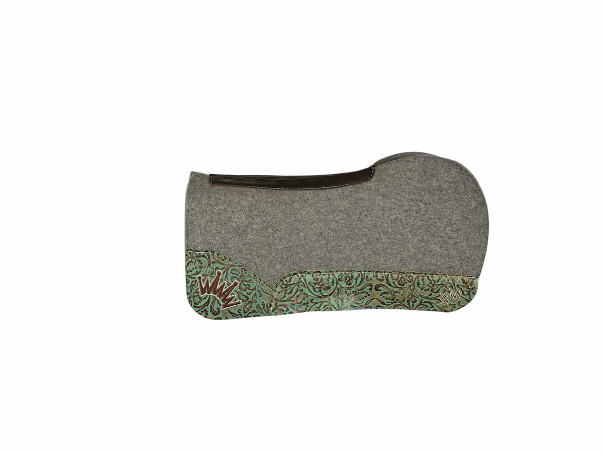 28x28 3/4" Gray Kush Wool Open Extended Wither Saddle Pad (#123304)