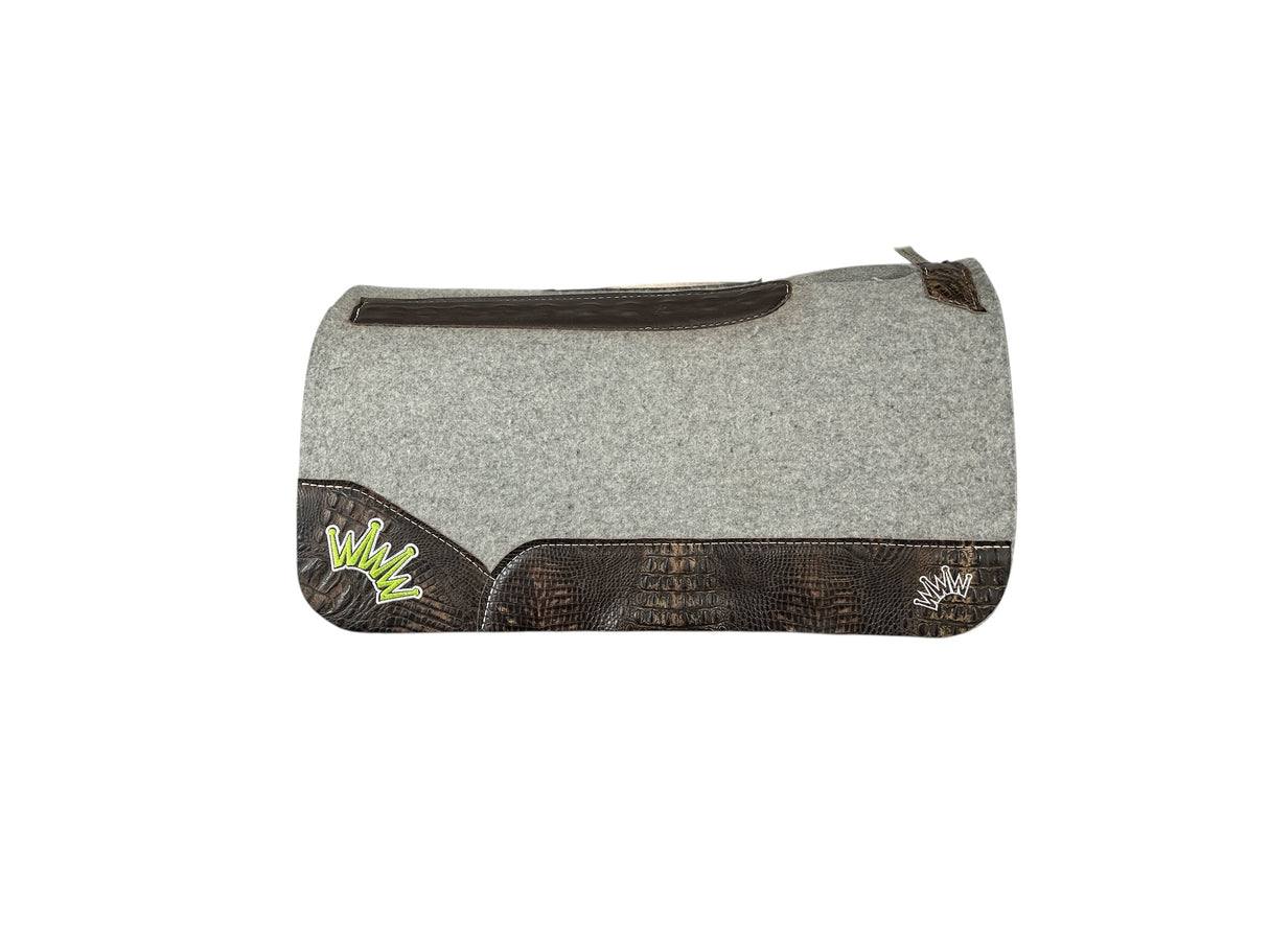 30x30 1" Gray Kush Wool Saddle Pad (#123366)