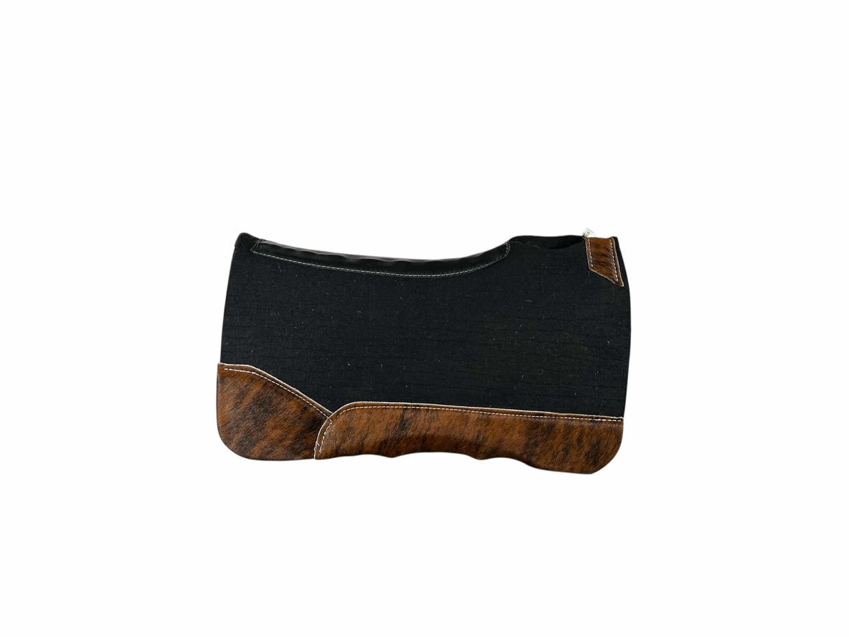 28x28 1" Black Kush Wool Deep Contour Saddle Pad (#124002)