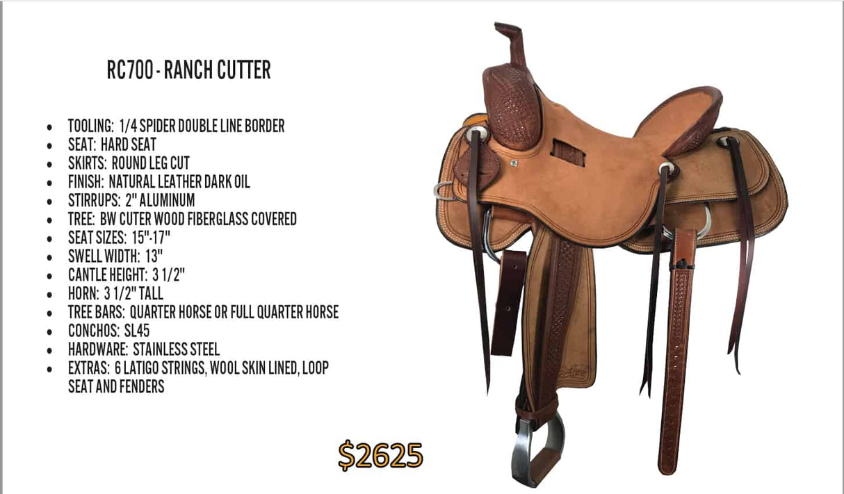 Ranch Cutter - Best Ever Saddles - Custom Tooled