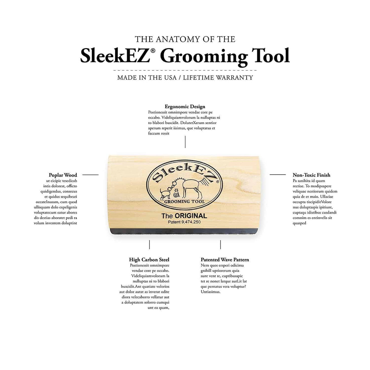 SleekEZ® Saddle Pad Brush &amp; Horse Grooming Tool