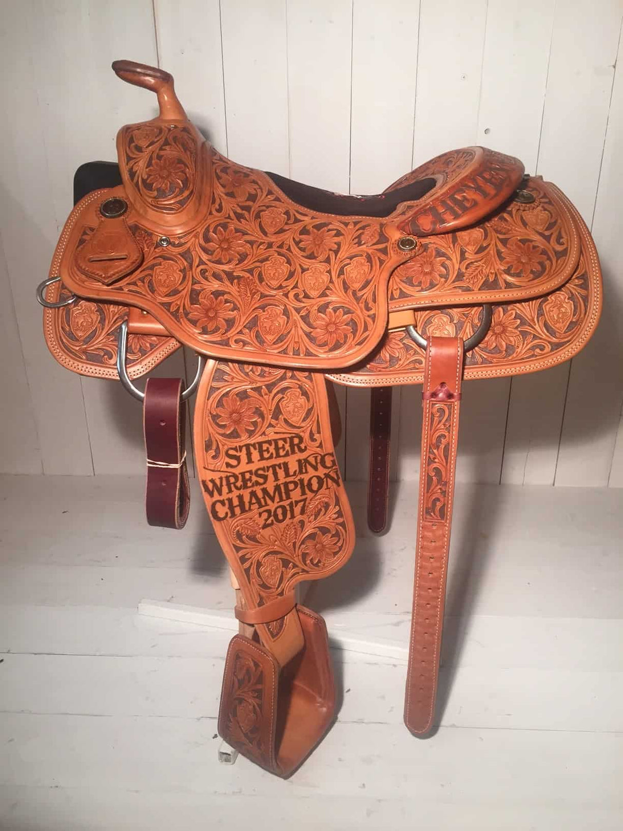 Steer Wrestler - Best Ever Saddles - Custom Tooled