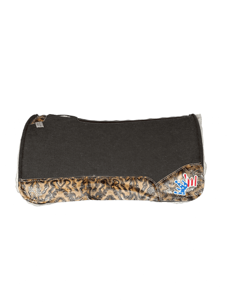 The OG Dark Grey Saddle Pad with Laredo Sepia Western and a USA Embroidered Crown