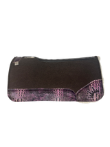 OG Fleece Saddle Pad with Deep Purple Crocodile – Crown in Violet & Black Embroidery