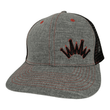 Flat Brim Heather Grey Red Accents