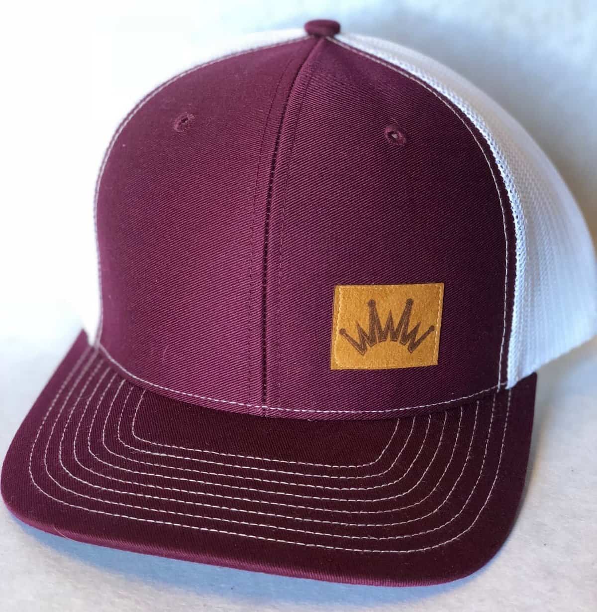 Trucker Hat Patch Crown White Mesh