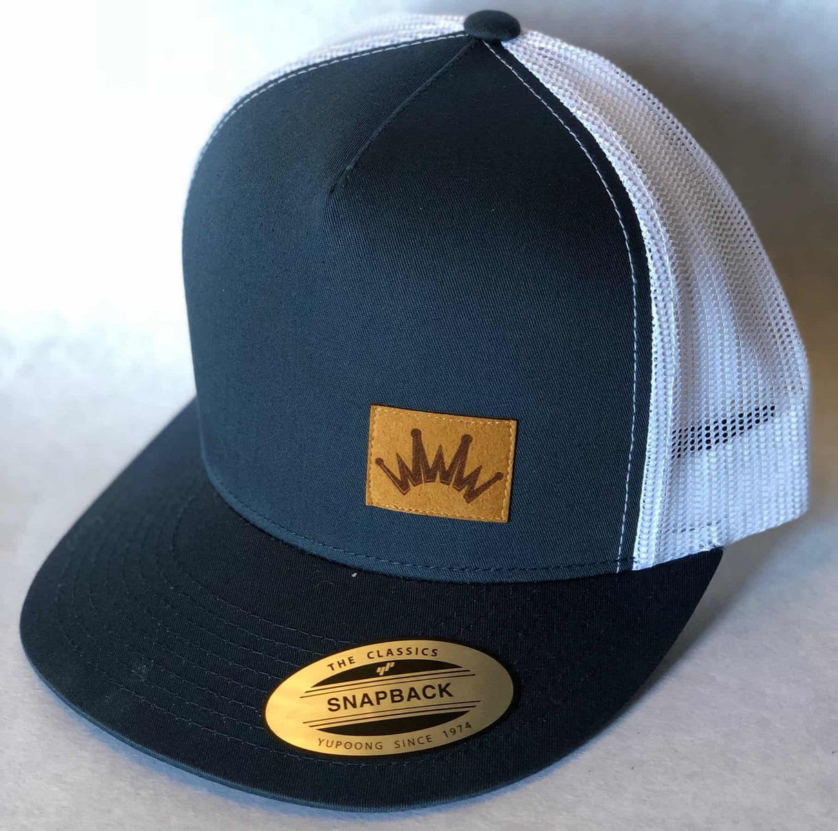 Trucker Hat Patch Crown White Mesh
