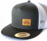 Flat Brim Patch Crown White Mesh Flexfit Hat