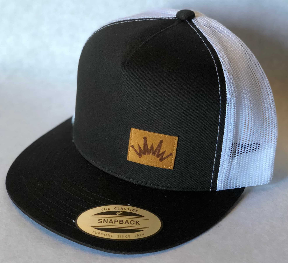 Flat Brim Patch Crown White Mesh Flexfit Hat