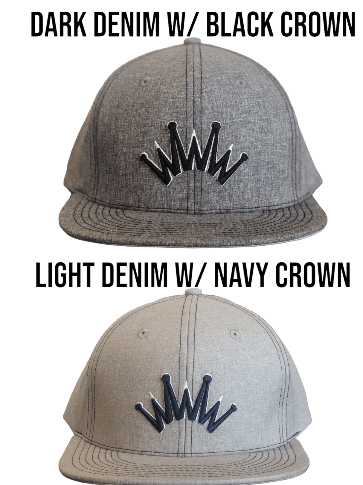 Flat Brim Denim Puff Crown