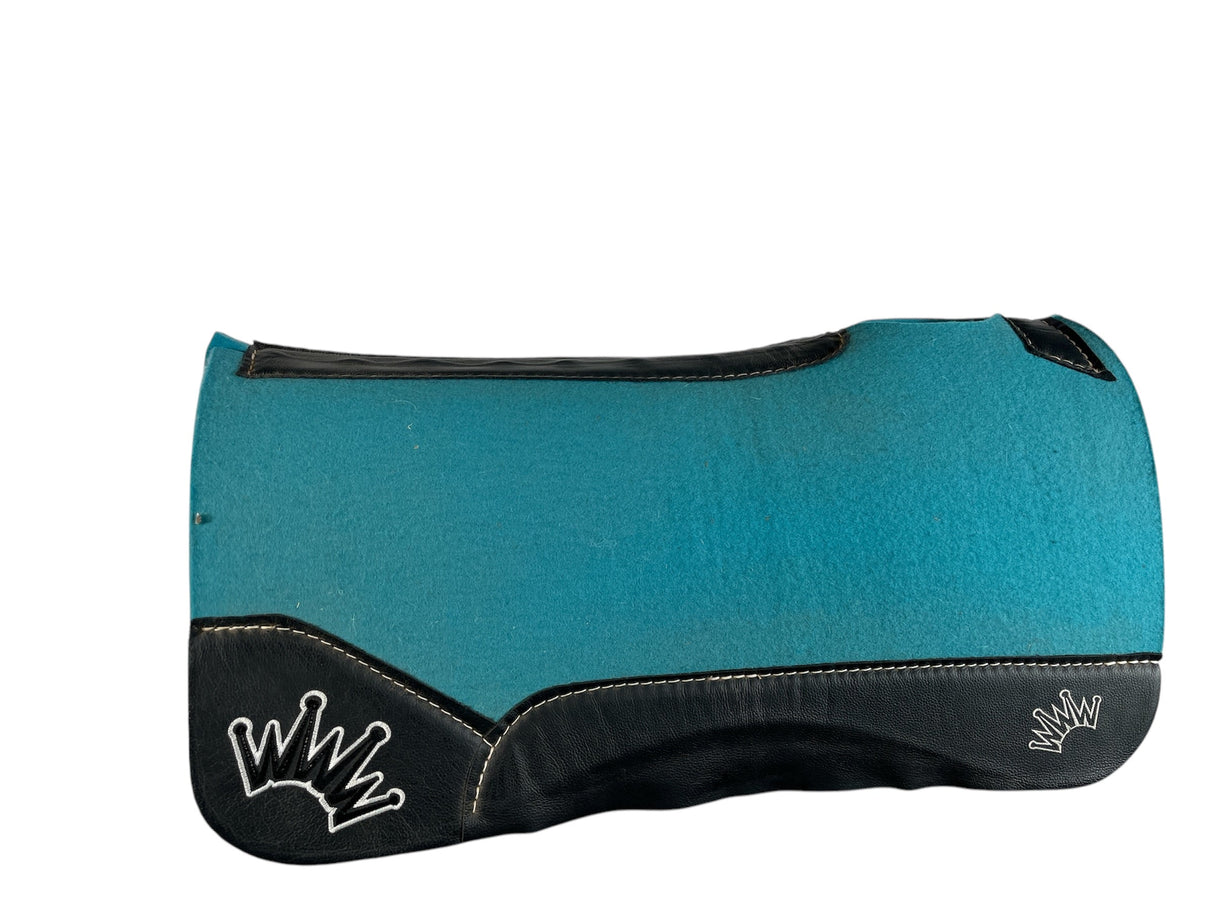 28x28 3/4" Kush Turquoise Wool Saddle Pad (#110462)