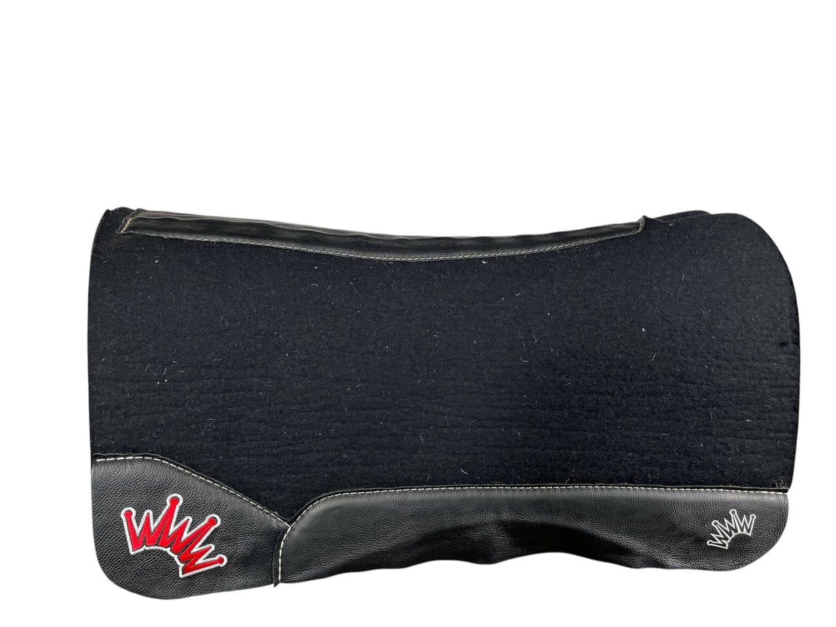 32x32 1.25" Kush Black Wool Petite Open Wither Saddle Pad (#110569)