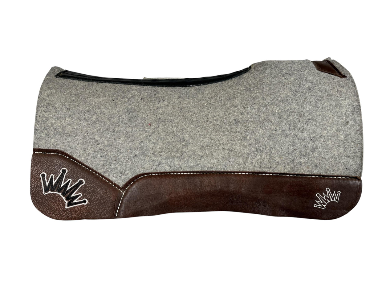 30x30 1" Kush Gray Wool Deep Contour Saddle Pad (#110567)