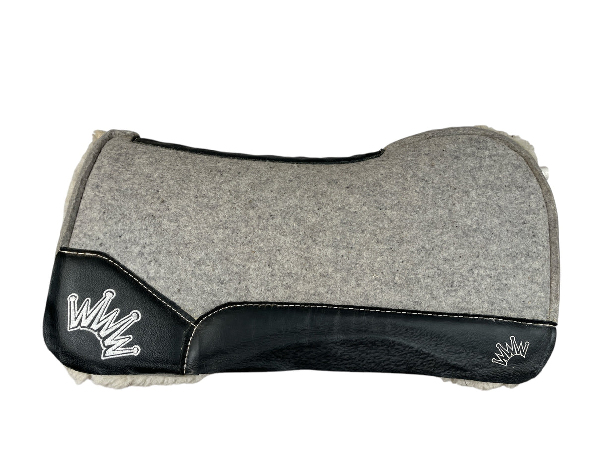 30x30 1" Gray Kush Fleece Extended Open Wither Saddle Pad (#110702)