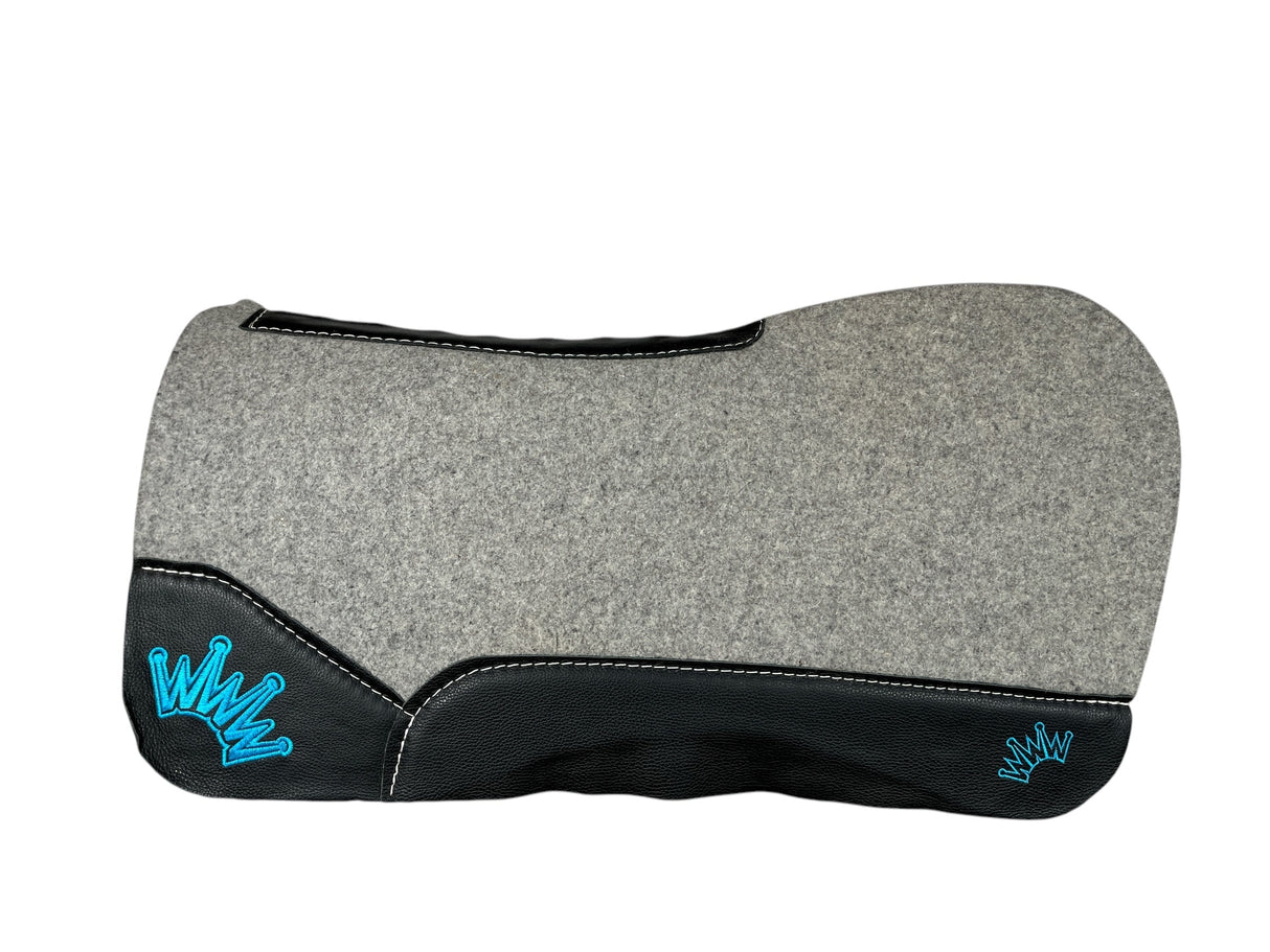 30x30 3/4" Kush Gray Wool Extended Open Wither Saddle Pad (#110759)
