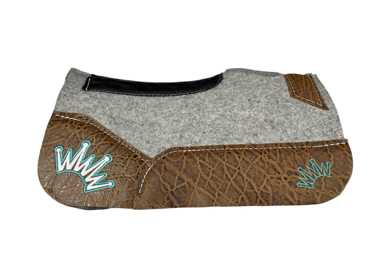 20x20 1" Kush Gray Wool PONY Saddle Pad (#110798)