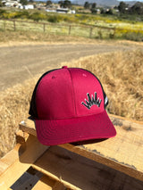 Trucker Hat Maroon Black Crown